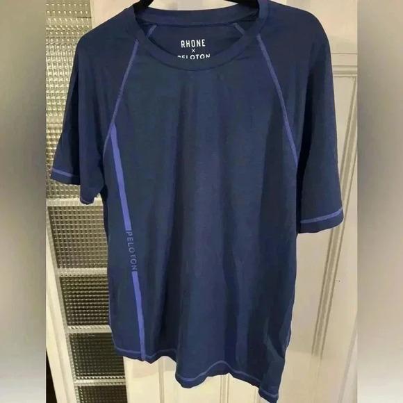 Peloton Rhône performance short sleeve shirt navy size large - Picture 1 of 4
